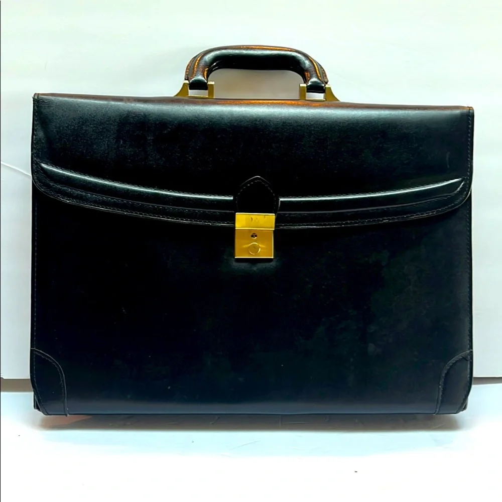 Heritage Black Leather Briefcase
